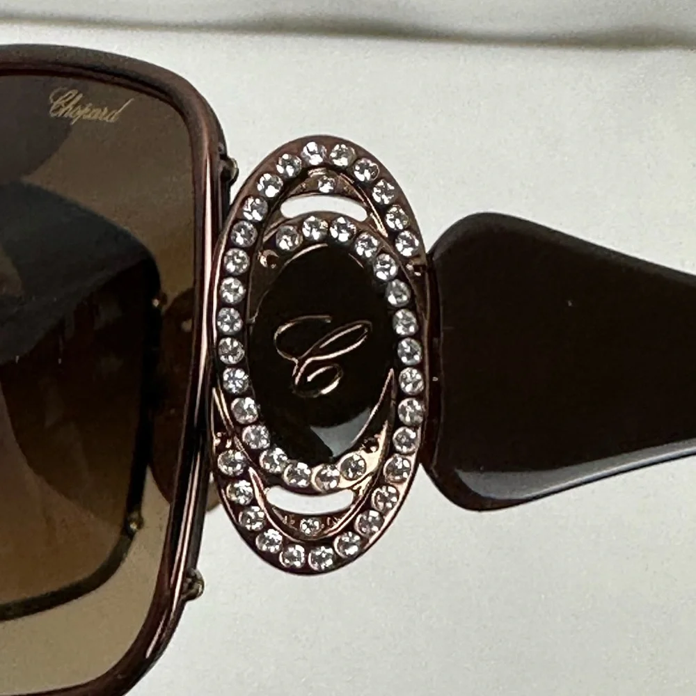 Chopard Women's Brown Gradient Logo Oval Sunglasses